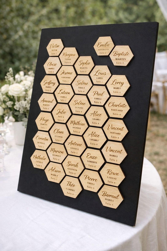 Plan de table personnalisé - Nid d'abeille -