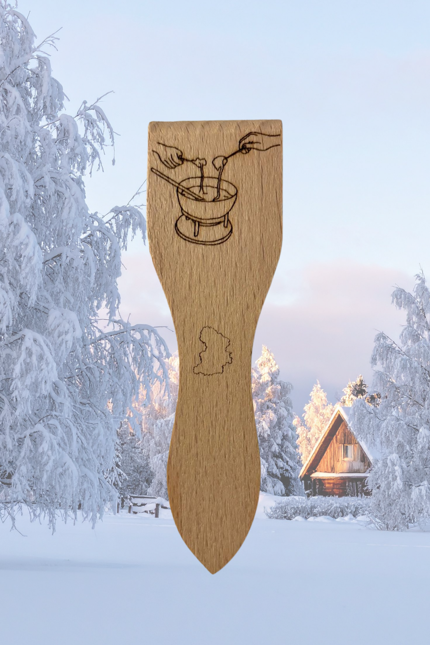 Spatules à raclette gravées