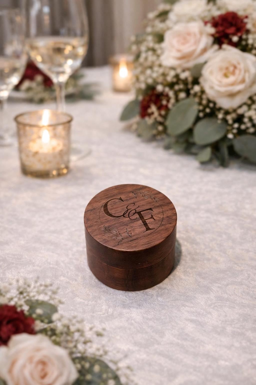 Boîte à alliance en bois - rond -
