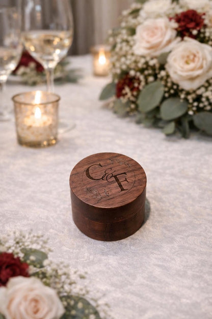 Boîte à alliance en bois - rond -