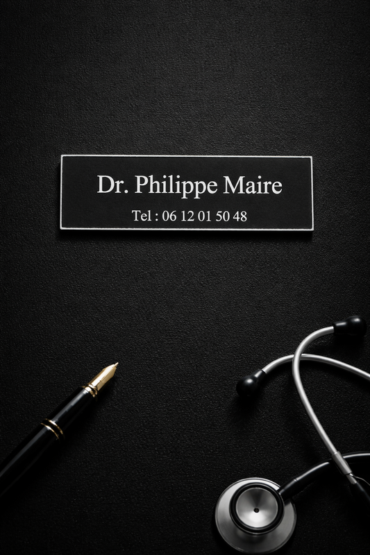 Plaque professionnelle personnalisée – Élégance et sobriété