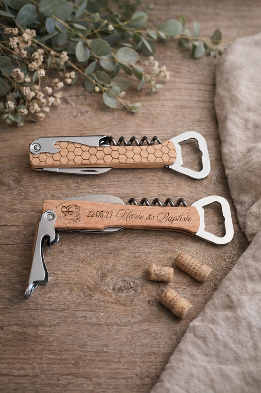 Tire-bouchon personnalisé – Cadeau d’invités mariage