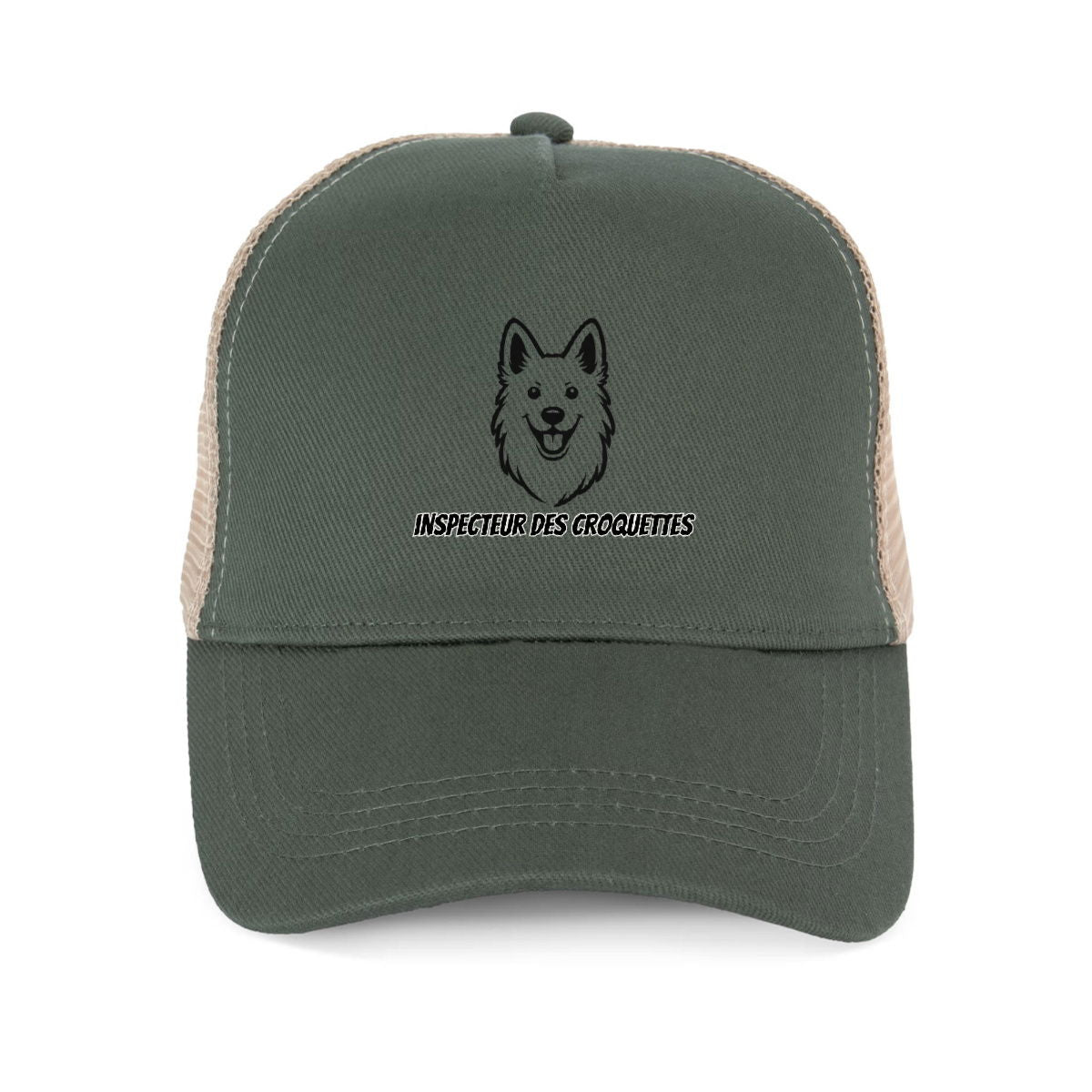 Casquette berger inspecteur des croquettes (version trucker écoresponsable) - face_2