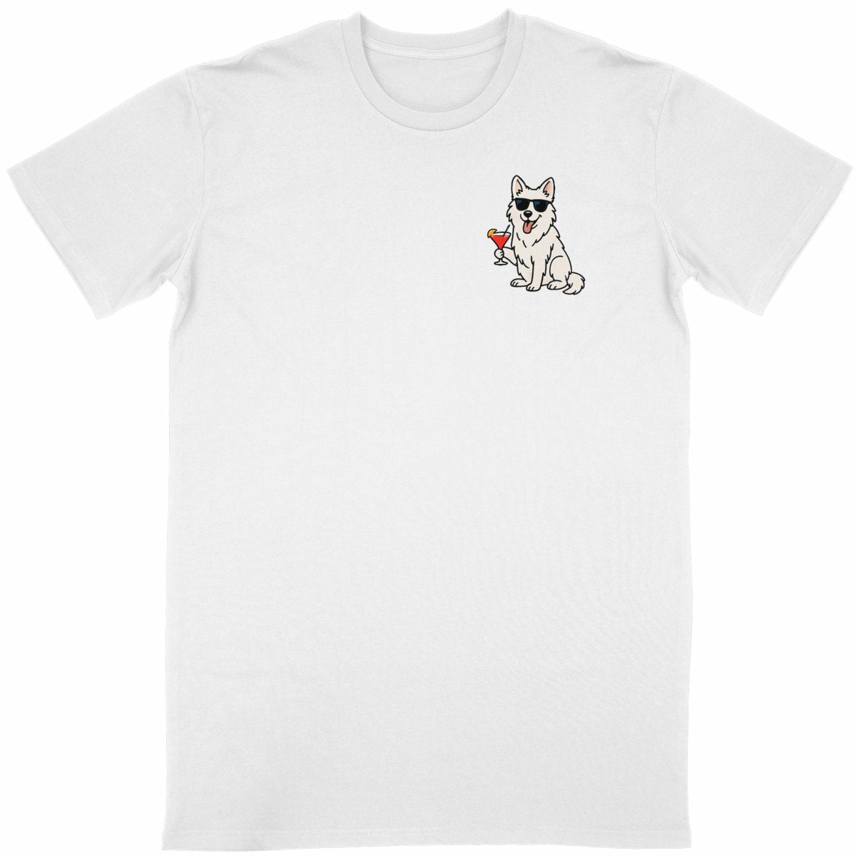 T-shirt unisexe chien et cocktail - face_blanc