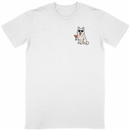 T-shirt unisexe chien et cocktail - face_blanc